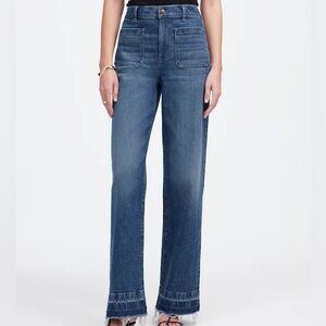 NWT Madewell EMMETT Wide Leg Jeans in Deep Blue